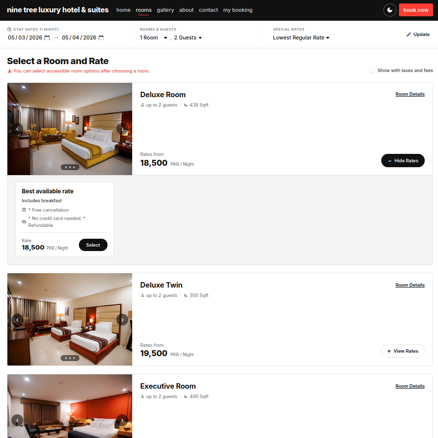 Hotel website preview 2